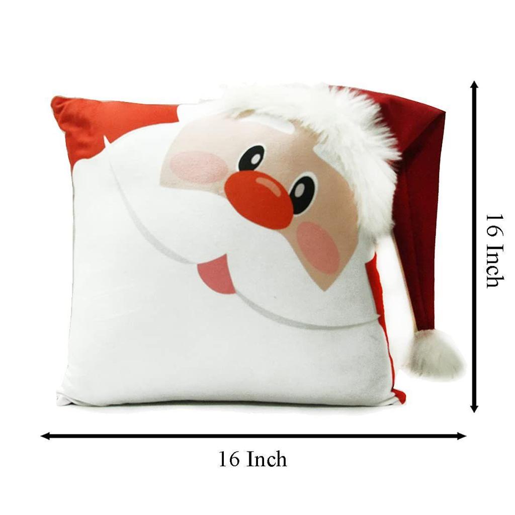 Santa Claus Christmas 1 Velvet Cushion (Standard Size, Red)