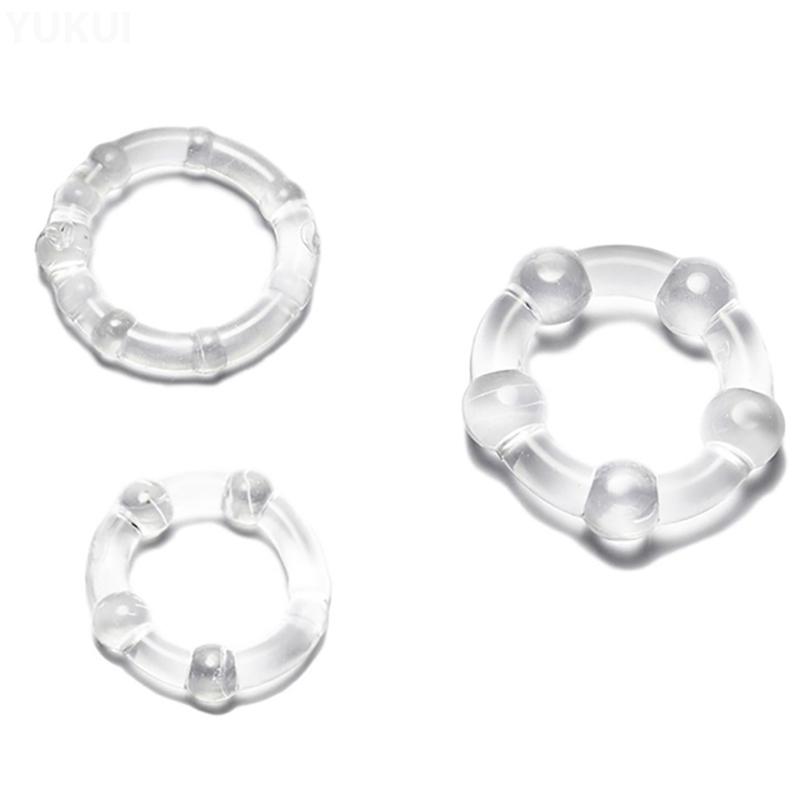 3 Pcs/Set Cock Ring Delay Ejaculation Adult Toys For Men Dick Enlargement Silicone Penis Ring Male Sex Toys Stronger
