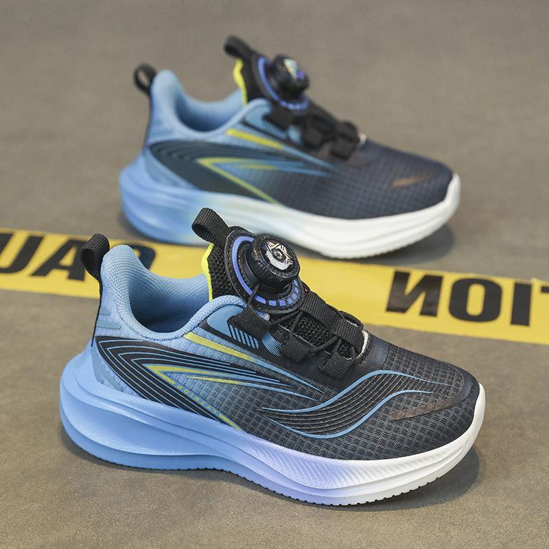 Boys' Autumn Sports Mesh Shoes with Rotating Buckle for Children's Training