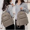 Solid Color Diamond Grid Car Stitching Rivet Fashionable Backpack with Women's Texture, Large Capacity, Simple Backpack