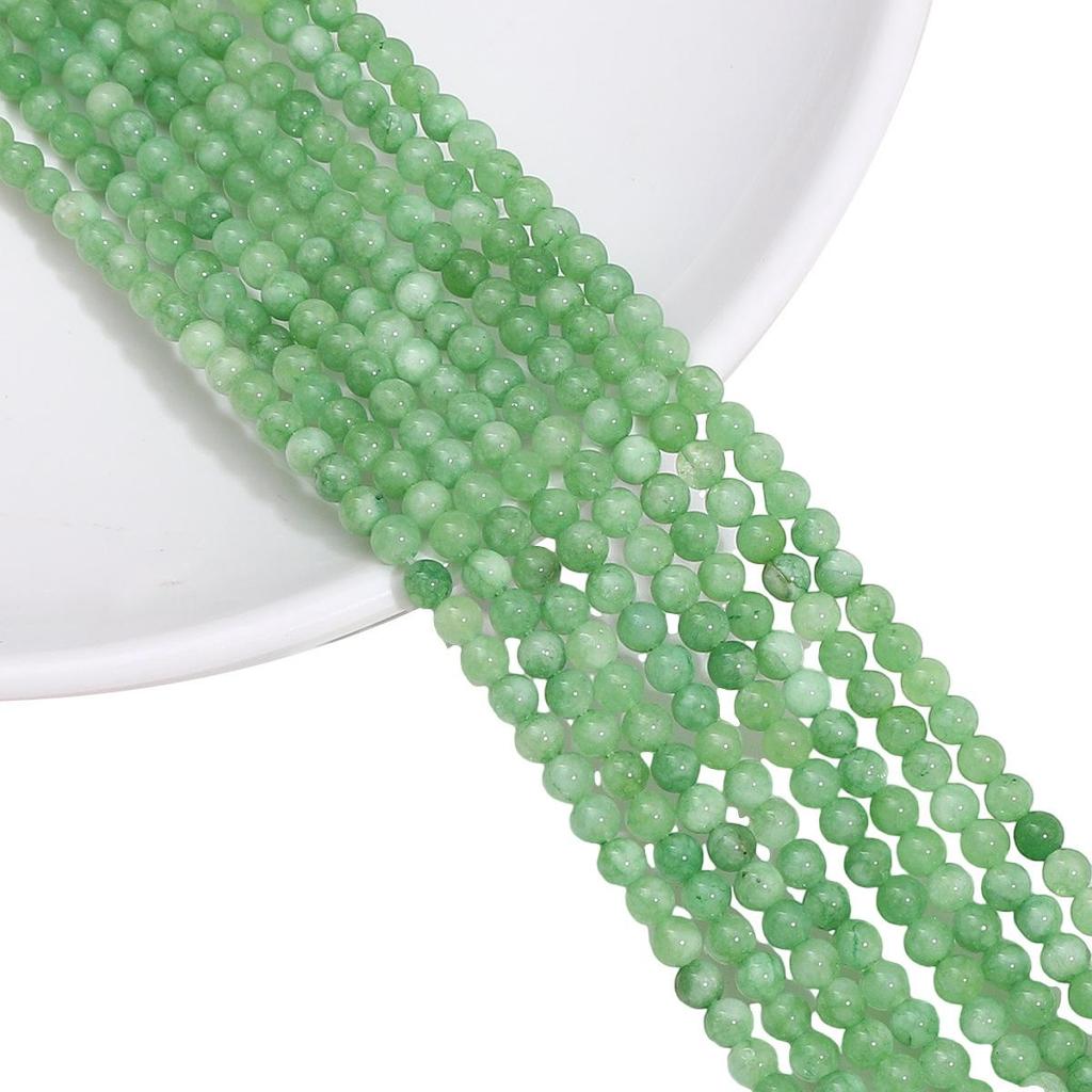 3mm White Round Stone Beads with Color, Loose Beads for DIY Bracelets, Necklaces, and Jewelry Accessories.