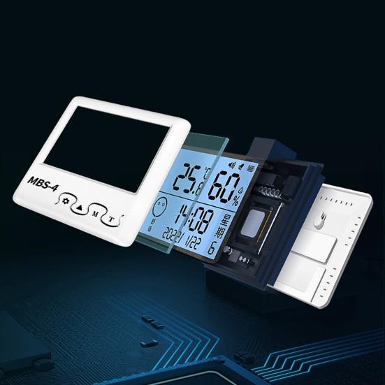 Elektronisk Termometer Hygrometer LCD-skjerm Innendørs Utendørs Digital Fuktighetsmåler Temperaturmåler Måler Multifunksjonell Kalender Vekkeklokke