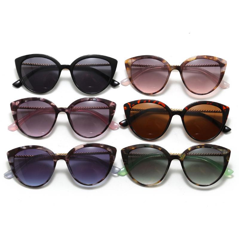 Nowoczesne metalowe damskie okulary przeciwsłoneczne UV w stylu kociego oka