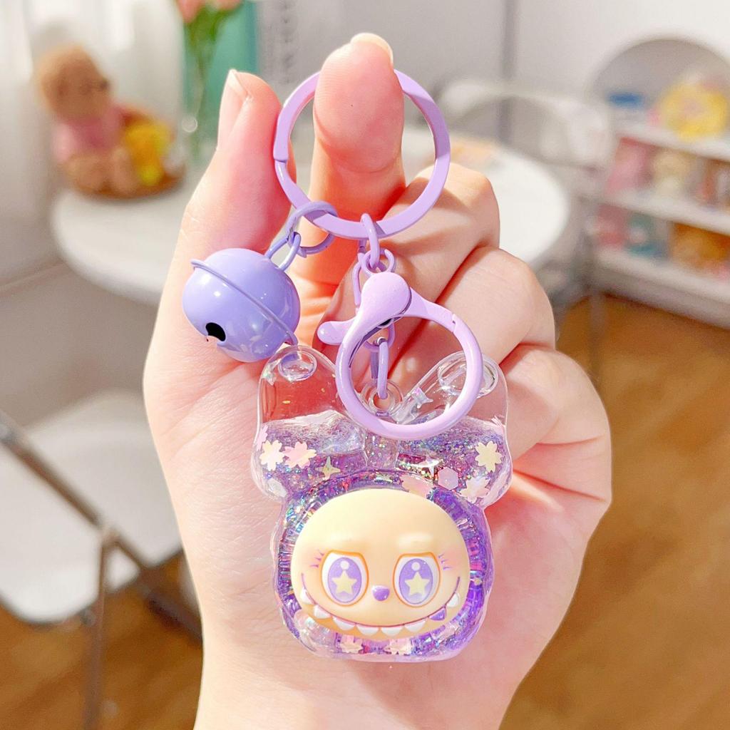 Acrylic Oil-Filled Cartoon Bow Knot Keyring Bag Charm Gift