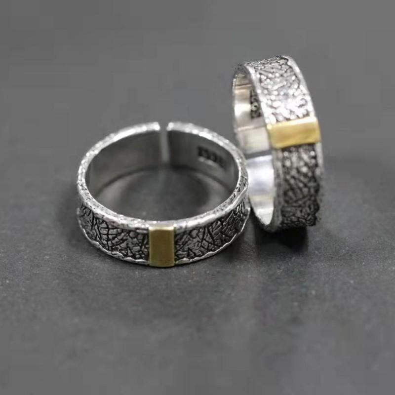 Adjustable Sterling Geometric Ring Men Women Vintage Minimalist Finger Unique Design