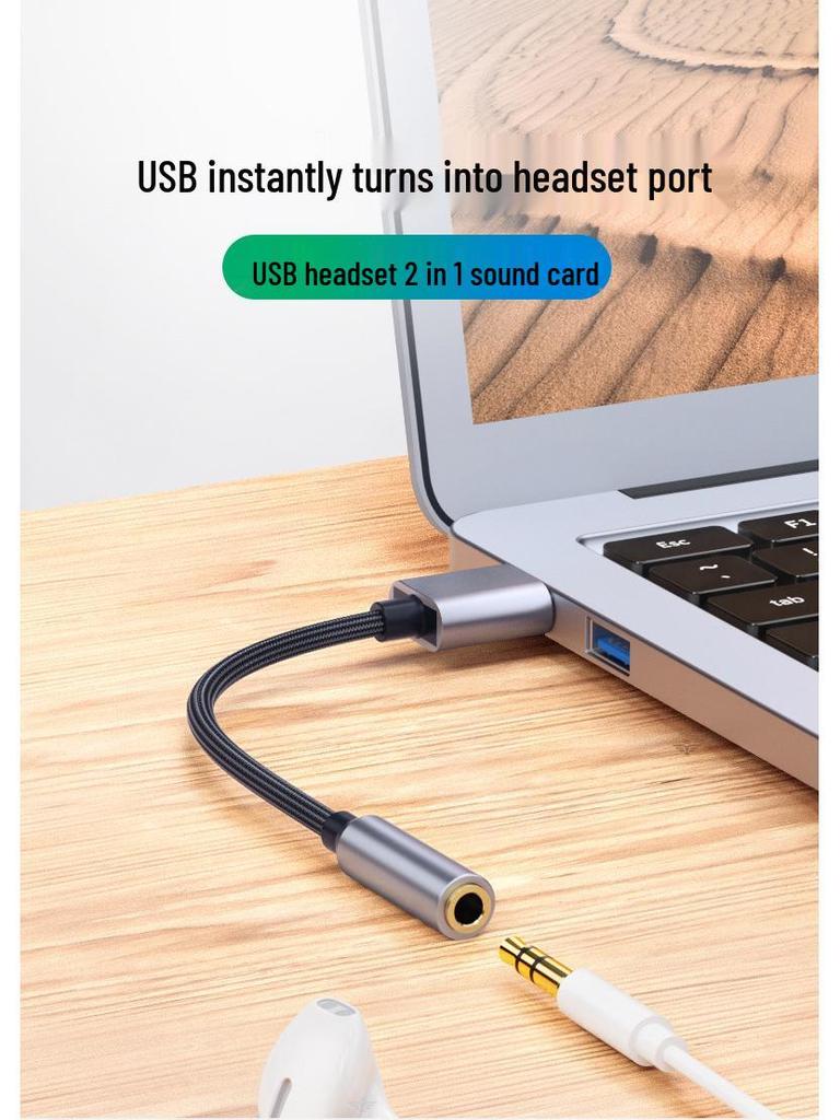 Treiberfreier USB-zu-3,5-mm-Audioadapter für Headset & Mikrofon