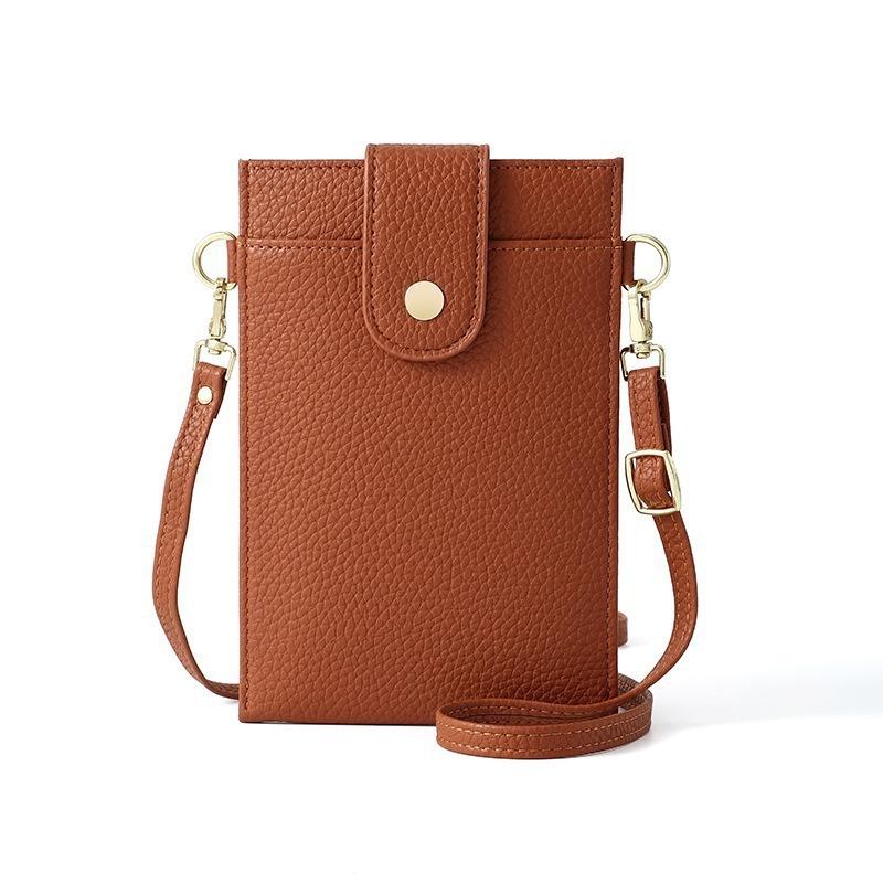 

Новый кошелек-рюкзак с ремешком, простая сумка-мессенджер с местом для карт, маленькая сумка для хранения с цепочкой, для мобильного телефона 18*12*1 темно-коричневого