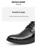 Men's Embossed Pointed Toe Leather Shoes - Height Increasing, Lace-up, Casual & Formal, Spring/Autumn.