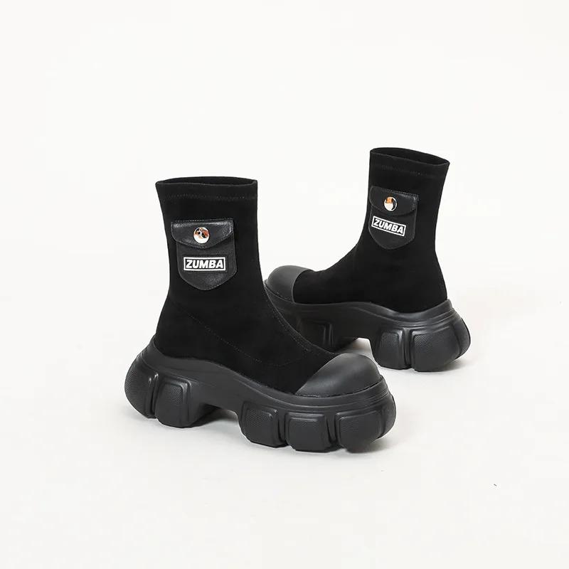 Platforma Dámské Vysoké boty Ploché Boty Zimní Nový Designový Goth Vysoké boty Gladiator Motocykl Botas