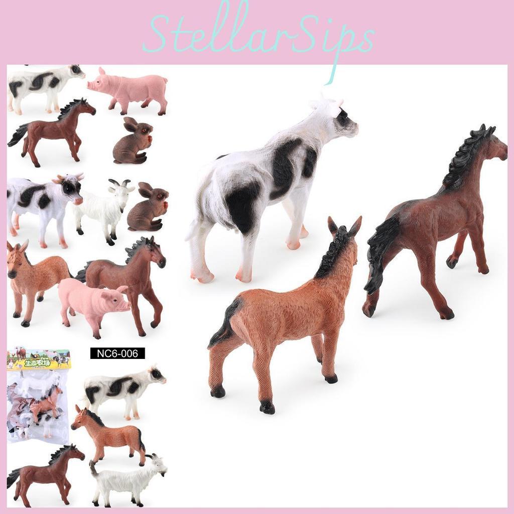 Eco-friendly Plastic Farm Animal Models Including Cattle And Pig For Playtime