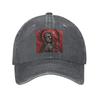 Santa Muerte Saint Death Goth Mexican Muertos Skull Washed Denim Cap  Baseball Caps Adjustable Hat Summer Unisex Baseball Hats