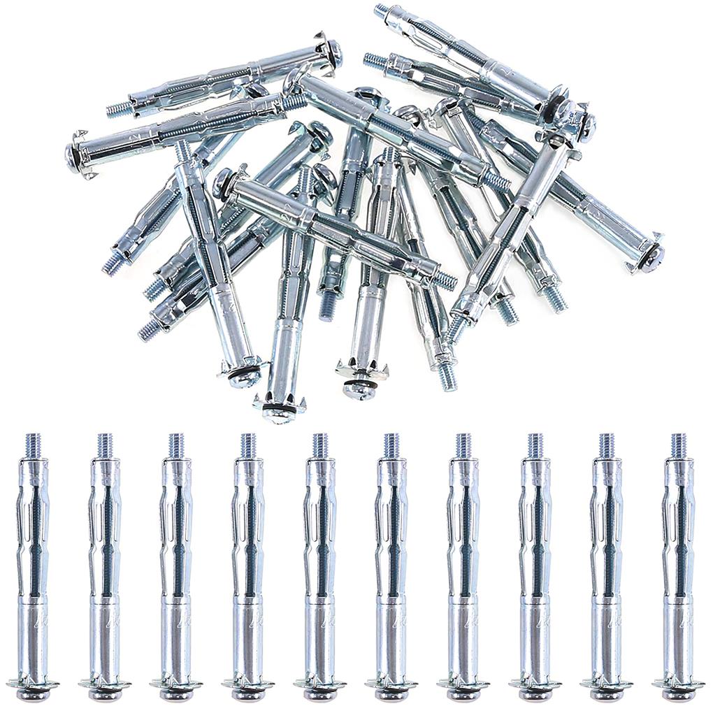 42 Pieces Expansion Screw Bolts with 6 Size Hollow Drive Wall Anchor Screws Assortment Kit Home Improvement Drywall Lamp