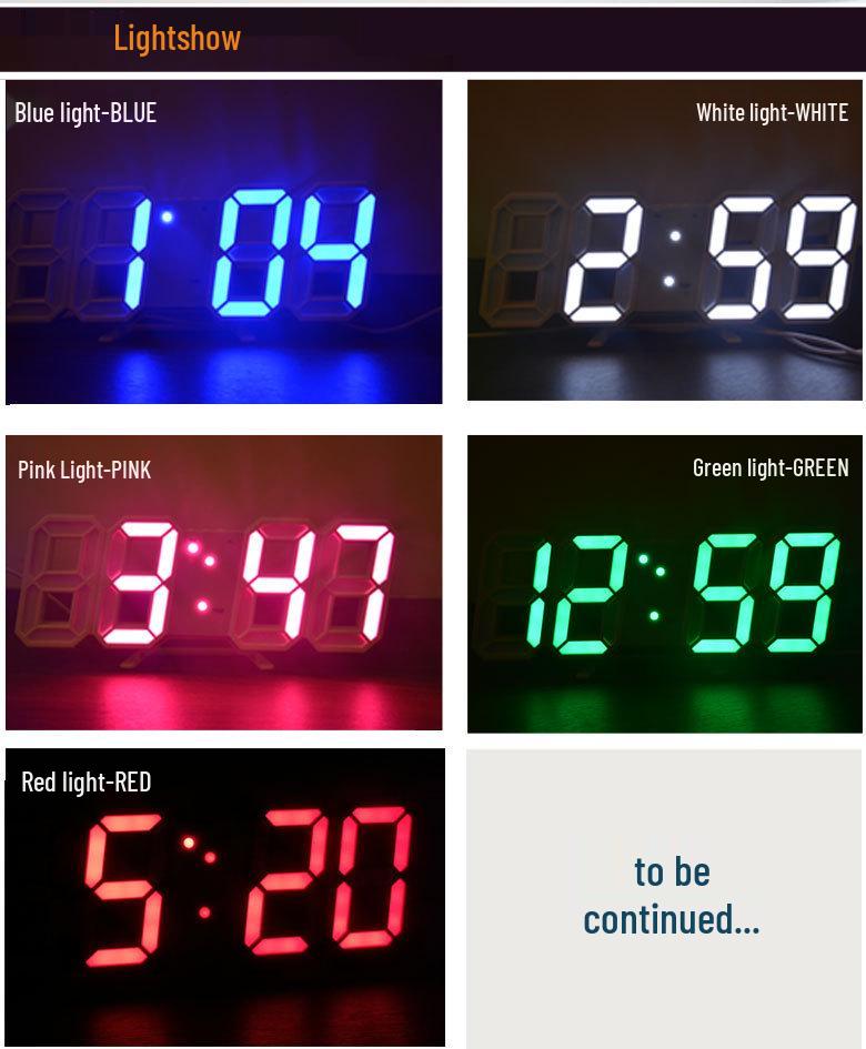 Luxury 3D LED Digital Wall & Desktop Clock - Luminous Alarm for Living Room