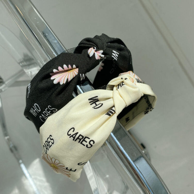 

Lettering Pattern Headband Hairband 2color ivory