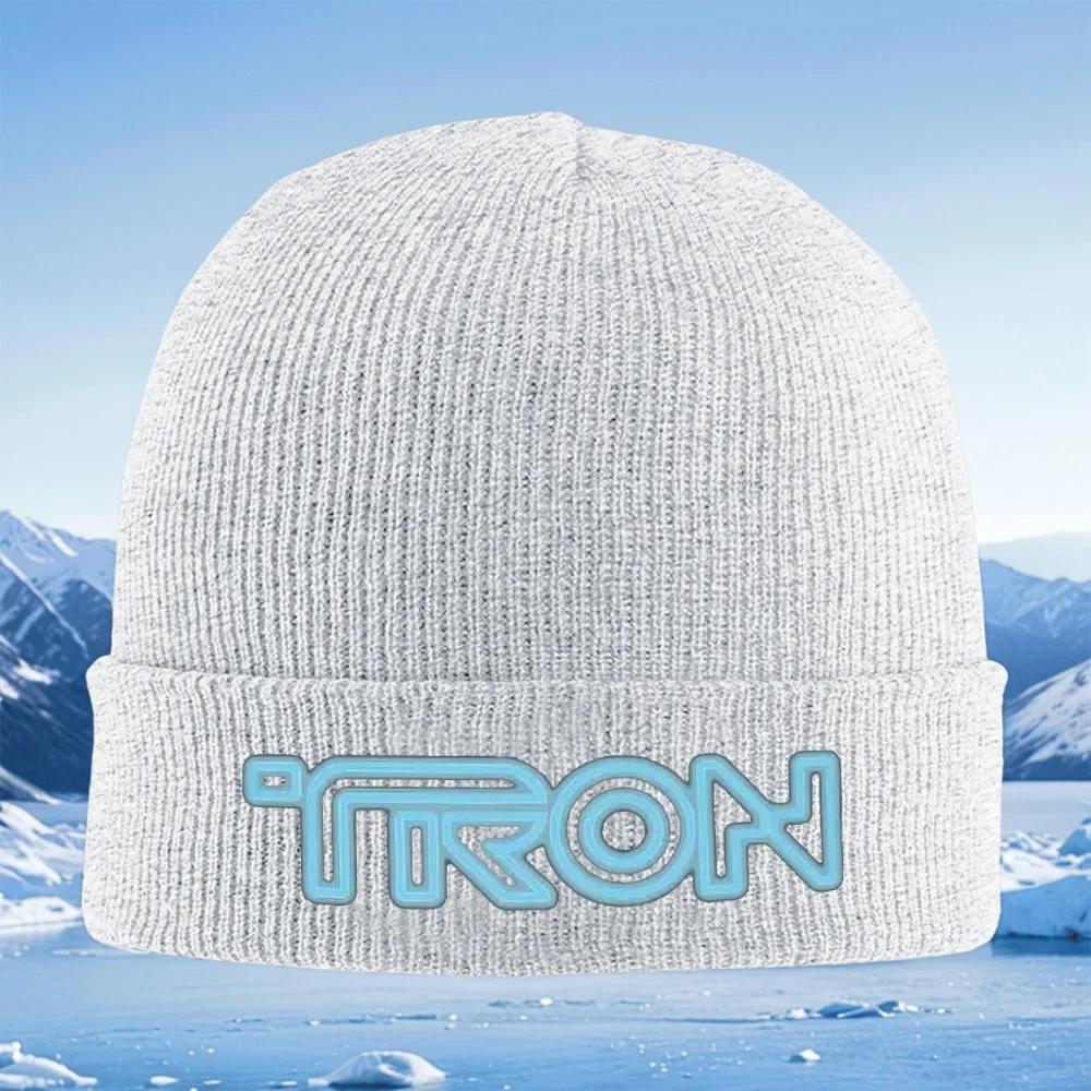 Glowing Geometric Letters Logo Design Unisex Women Unisex Knitted Hat Beanie Pullover Cap Winter Thermal Warm Christmas Outdoor Cyc