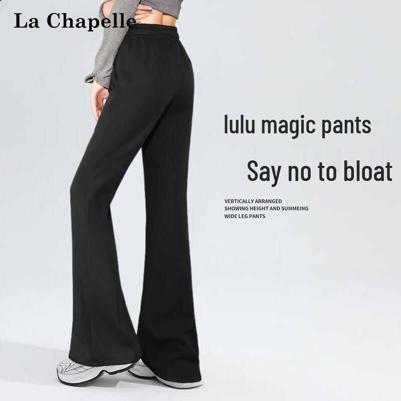 La Chapelle Women s High-Waist Flared Wide-Leg Pants L
