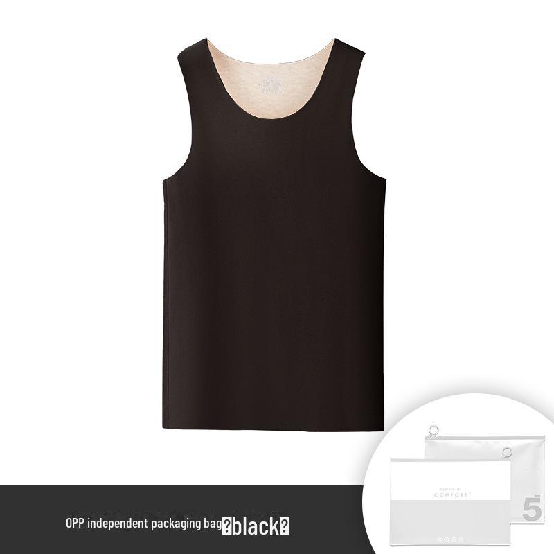 Men's Silk Wool Seamless Thermal Vest - Thickened Velvet, Sleeveless, Autumn/Winter Wear