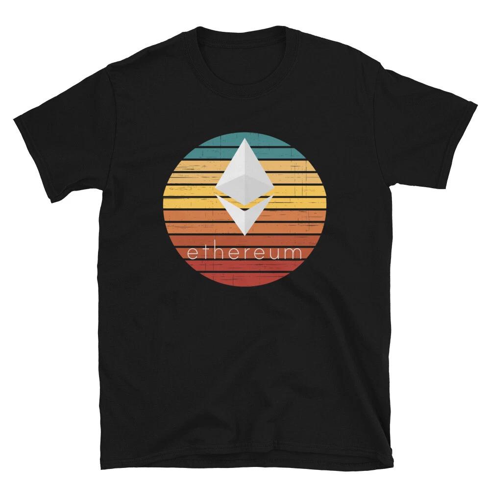 ETH Retro Sunset T- Shirt crypto trader gift tee XL