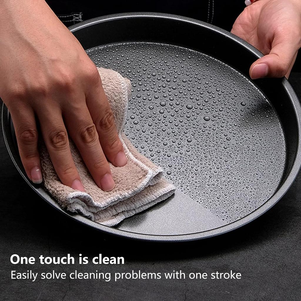 2Pcs Pizza Pan, 6in/9in/10in/12in Deep Dish Round Pizza Pan for Oven, Non Stick Thickened Carbon Steel Baking Pan for Home Kitchen, Dishwasher