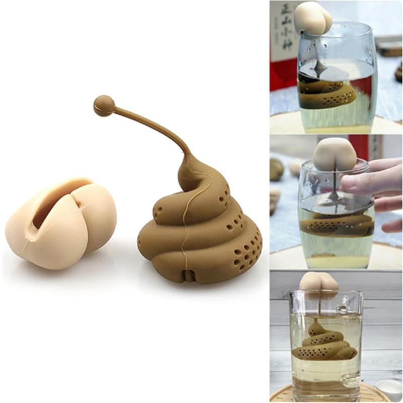 Thee-infuser Zeef Poep Theezakjes Infusor Filter Kruiden Voor Thee Zetten Diffuser Zeefje Creatieve Grappige Theezetapparaat Accessoires