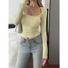 Casual Simple Solid Color Long-sleeved T-shirt Women's Autumn and Winter 2025