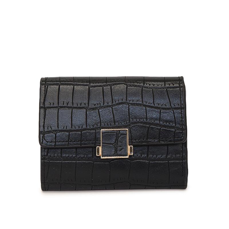 2025 Women's Crocodile Pattern Wallet: Multi-Card Foldable Coin Purse with Snap Button