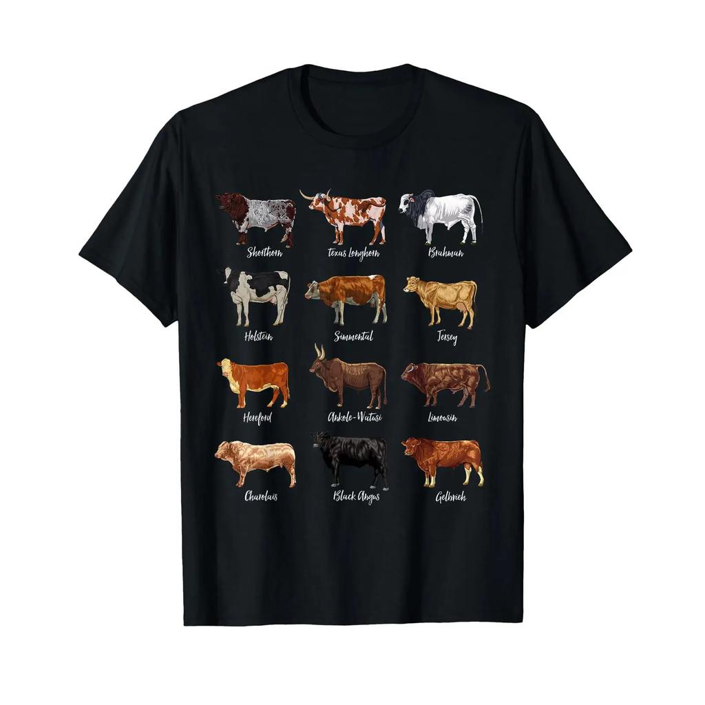 Cattle motifs for cow lovers T Shirt Black Adult S vintage Washed Unisex designer clothes Soft Casual graphic streetwear