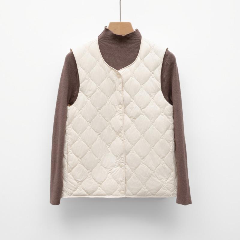Pinghu new national standard 90 down short down liner vest women's light and thin inner collarless new vest autumn and winter vest