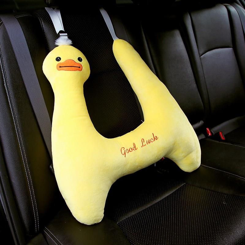 Car Travel Pillow Back Seat Comfort Neck Support Plush Headrest Cushion With Dinosaur Unicorn Duck Design