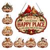 Christmas Bedroom Door Decor This Is Our Blessed Happy Place Sign, Welcome Front Durable Wooden Holiday Sign Hanger Decoration, Rustic Wall