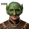 Durable Foam Costume Mask Halloween Green Lizard Mask, Realistic Textured Half-Face Mask,PU Soft Material Accessory Accessory, for Parties And Cosplay