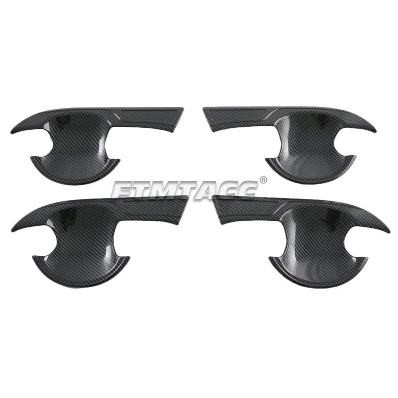 For Toyota Yaris Ativ Vois 2024 ABS Carbon Fiber Door Handle Cover Door Bowl Frame Trim Protection Sticker Accessories