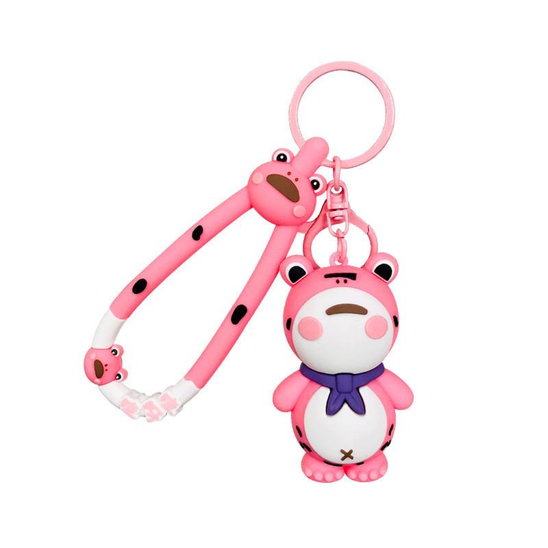 Adorable Creative Frog Keychain Cute Pvc Car Accessory For Couples And Students