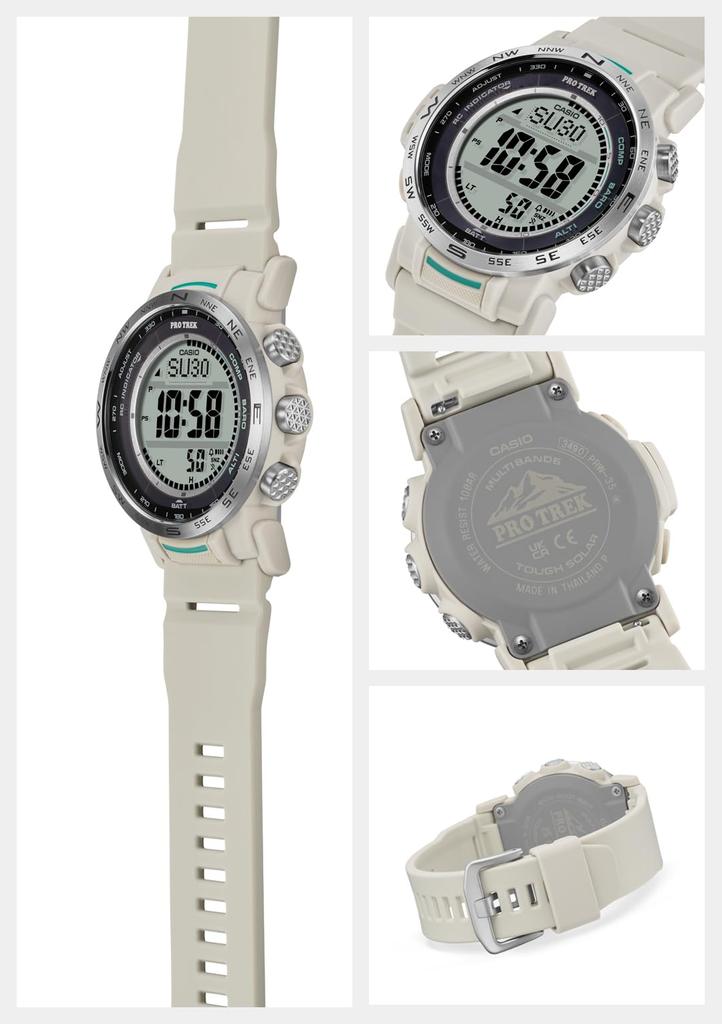 Zegarek Casio Pro Trek [Oficjalny produkt japoński] Zegarek solarny sterowany radiowo Wykonany z plastiku biomasowego PRW-35-7JF Męski Beżowy