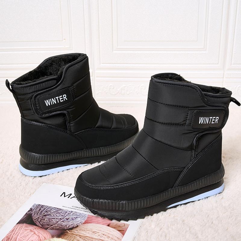 Snow boots velvet winter models warm thick bottom casual men and women high top
