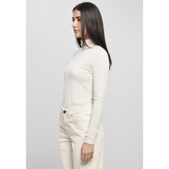 Pull Col Roulé Manches Longues Femme Urban Classics Modal - Blanc Cassé - L
