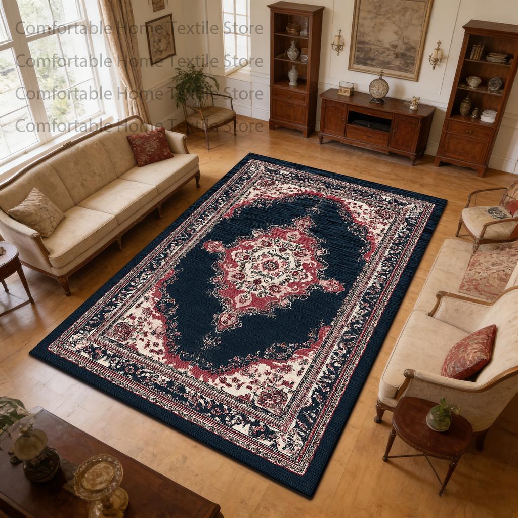 Classical Persian Style Fluffy CARPET FOR LIVE ROOM Decoration Home Washable Soft Rug Large Area Non-slip Short Velvet Foot Mats