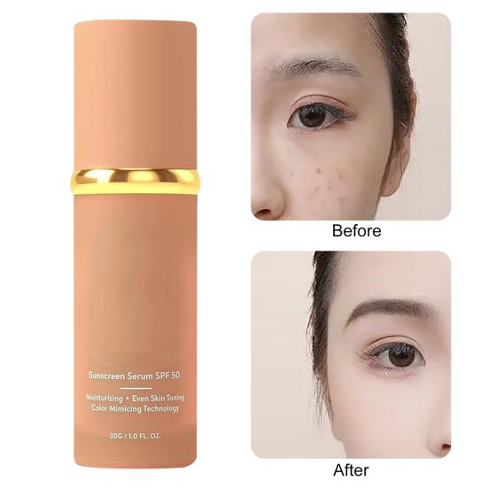 30G 4-In-1 Color Changing Foundation Lightweight SPF 50+ Hydrating Full Coverage Concealer Waterproof Long Lasting Liquid Foundations for All Skin