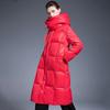 European light warm quilt white duck down jacket women's medium and long winter knee thickened down jacket
