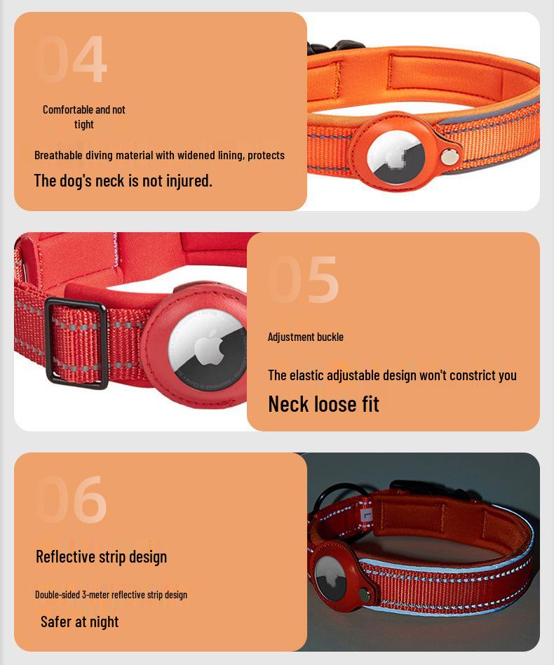 24h Delivery Pet Tracking Collar with Apple AirTag for Dogs - Anti-Lost Device