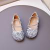 Girls Flat Shoes Shiny Sequins Round Toes Children Dance Performance Shoes Chic Soft Sole New Kids Leather Shoes Non-slip