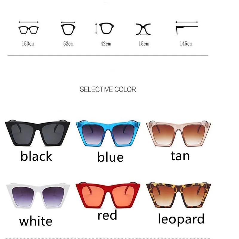 Damskie nowe okulary przeciwsłoneczne kocie oczy unisex Retro kwadratowa ramka ponadgabarytowe okulary okulary UV400 odcienie okulary podróżna ochrona oczu