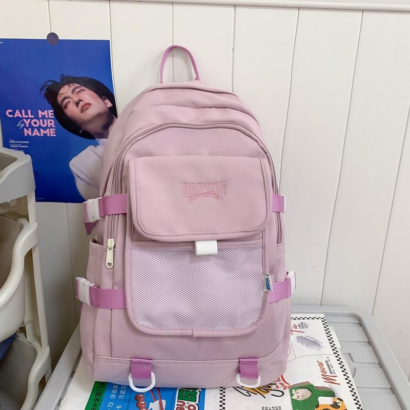 Студенческий однотонный школьный рюкзак женский дорожный рюкзак младших школьников — фото 13