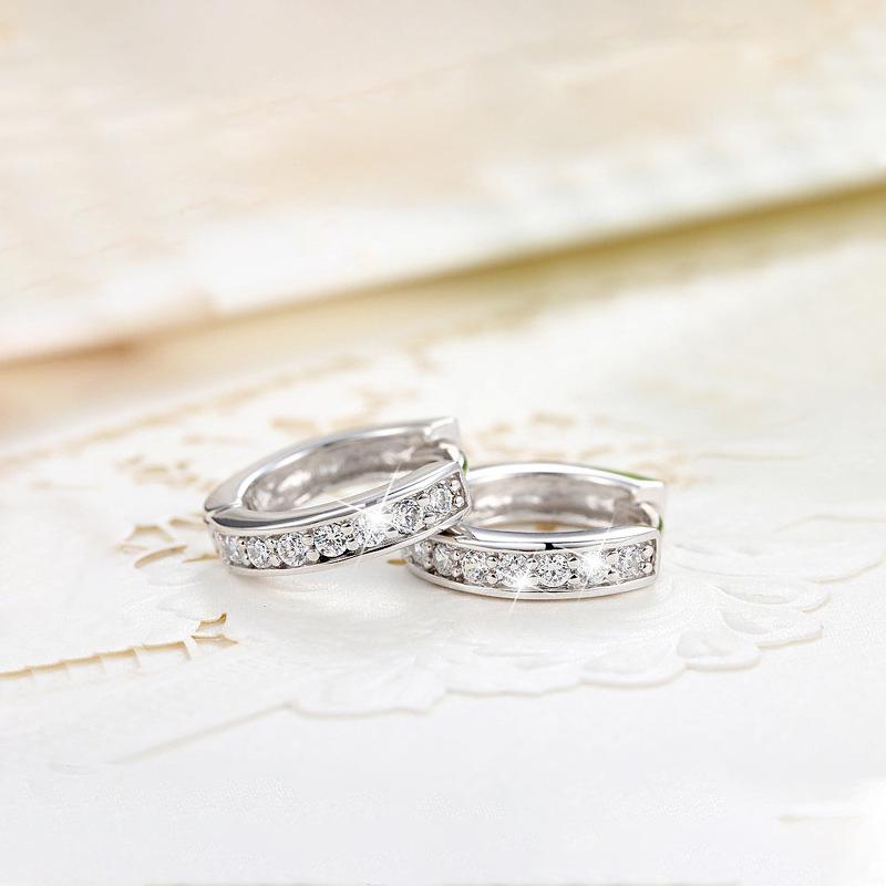 S925 Sterling Silver Diamond Ear Cuffs - 2026 Elegant Japanese Korean Style Simple Hoop Earrings for Women