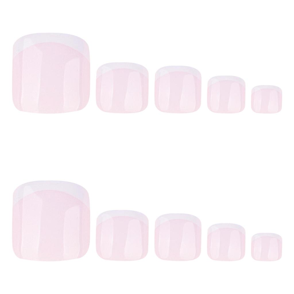 Francuskie białe końcówki do paznokci u stóp transgraniczne: Prosty, nadający się do noszenia design