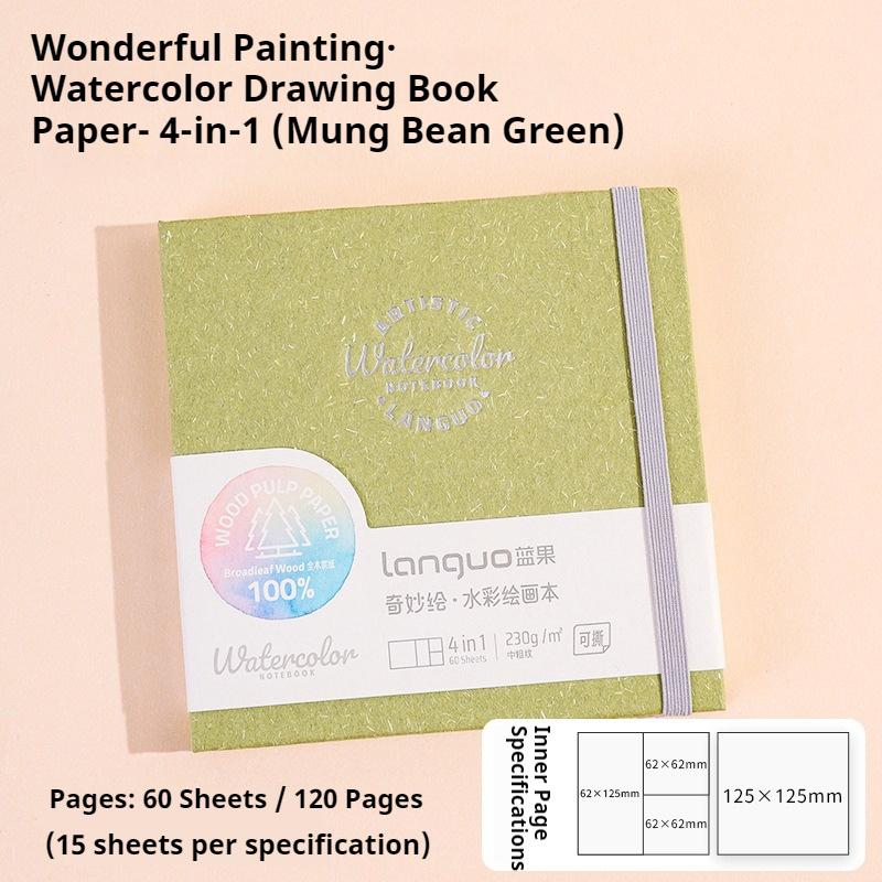 Languo Watercolor Drawing Book Thick Paper GSM 230/300g Watercolor Book Tearable Paint Book Portable Inspiration Record Notebook