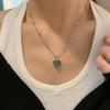 Discoloration Love Pendant Necklace Fashion Women Thermochromic Mood Monitor Heart Pendant Necklaces Stainless Steel Chain Necklaces Jewelry Gift