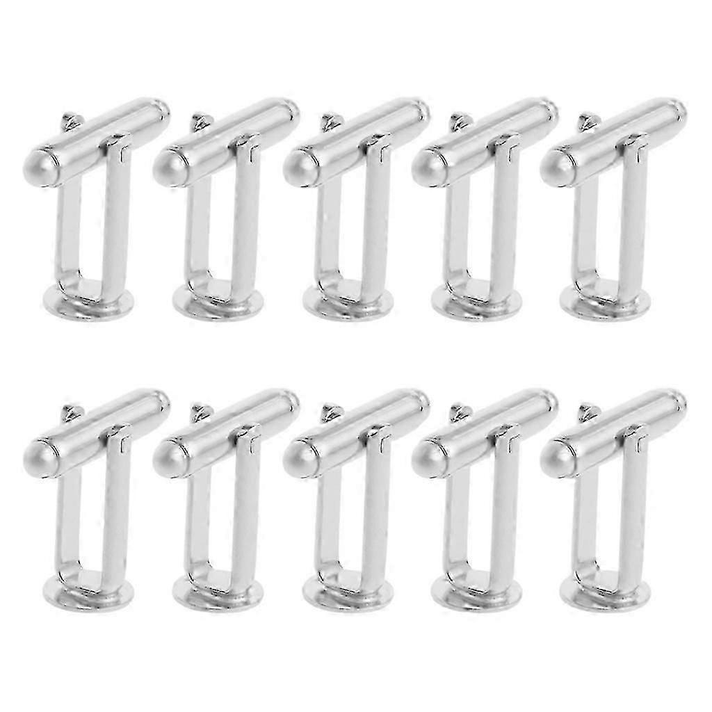 Piercing Classic 10 Pcs Men's Cufflinks Cuff Link Silver Tone Backs Blanks 0.31 [jkw]