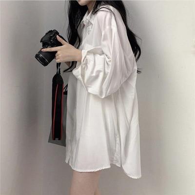 Korean Women's Shirt Casual Vintage Blouse Shirt Spring Loose Oversized Shirts Fashion Lolita Tops