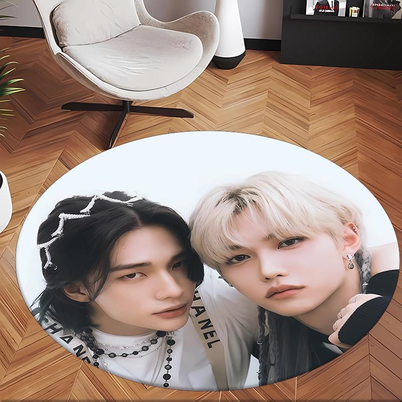 Hyunlix (1) Round Office Rug Decorative Floor Rug for Office Bedroom Living Room and Home Space
